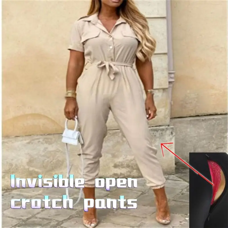 

2021 Autumn and Winter Woman European and American Leisure Printing Jumpsuit Double Invisible Zipper open pants play field