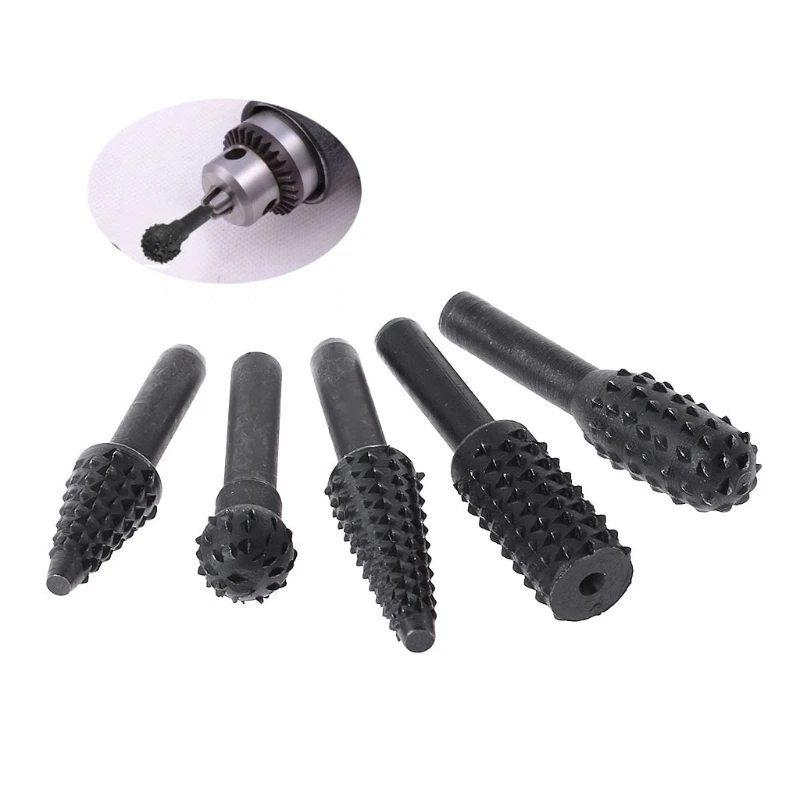 

5pcs Steel Rotary Rasp File Woodworking Tool Electric Drill Craft Grinding Burrs