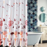 3d flower print nordic style shower curtain with hooks waterproof polyester bathroom curtain floral bath screen home decoration