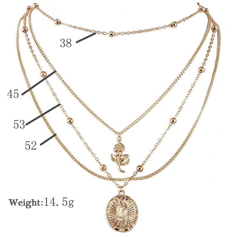 Ожерелье женское 4 шт./компл. в стиле ретро | Украшения и аксессуары