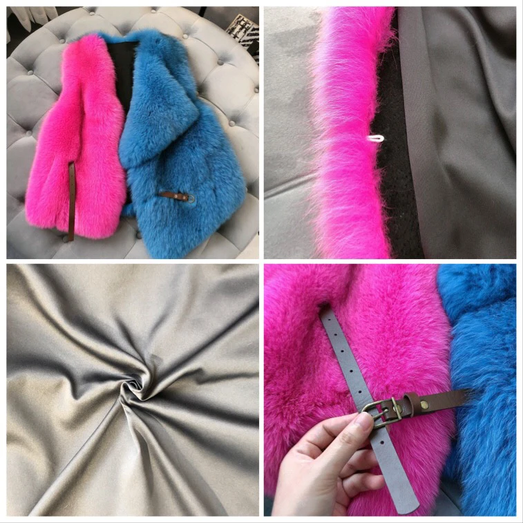 

rf1986 New Arrival Natural Fur Waistcoat Plus Size Contrast Color Fashion Irregular Full Pelt Fox Fur Vest Woman