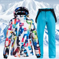 2021 hot sale women ski suit waterproof pantsjacket set thickened warm snowboard jacket fashion winter sports snow clothes