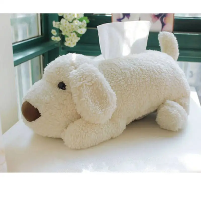 Милая собака коробка для салфеток держатель автомобильных сидений офиса