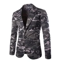 Abrigo de camuflaje para hombre, traje pequeño de algodón ajustado con un botón, estilo militar, manga larga, largo, tipo de artículo, nuevo (4)