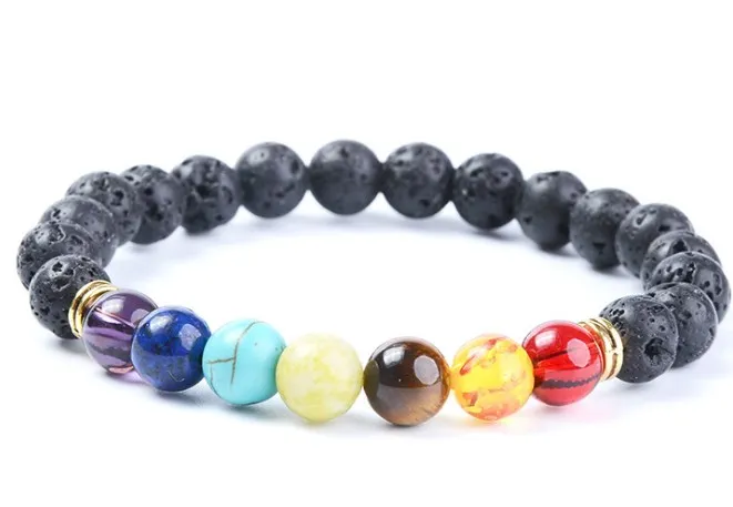 

8mm bh343 mulitcolor rainbow agate lapis lazuli Onyx Macrame Braided black volcanic lava Bracelet Reiki Buddha Prayer Yoga