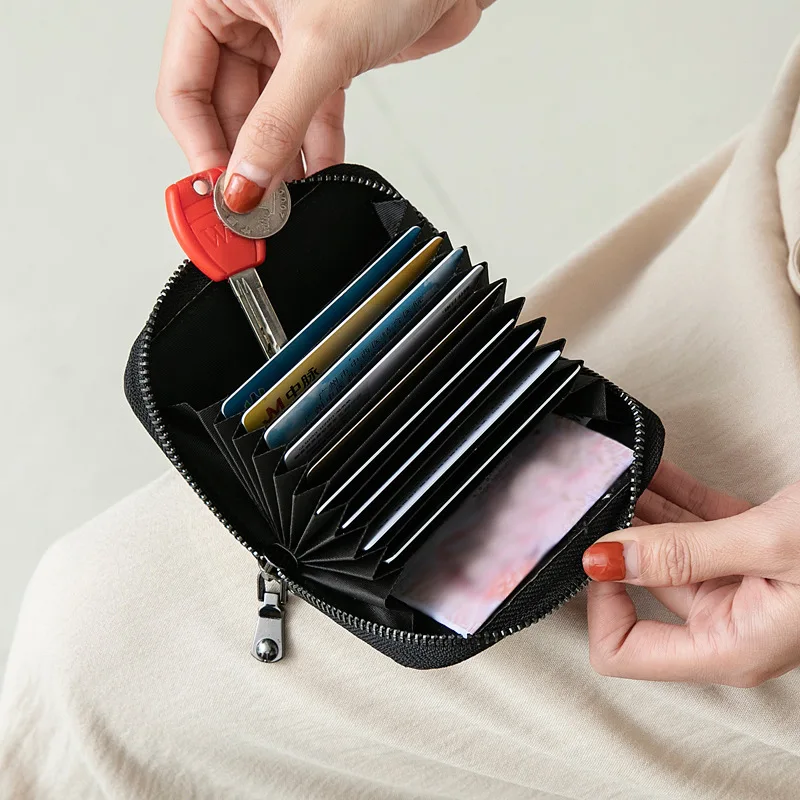 New Laser Card Holder Bag Women Card Wallet Girl Multi-card Card Holder Zipper Coin Purse Lanyard Holographic Wallet Women Purse