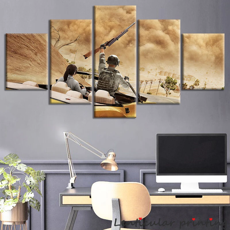 HD 5 шт. Мобильная видеоигра PUBG плакат песчаная шторма Золотой мирадо Монд Мирамар