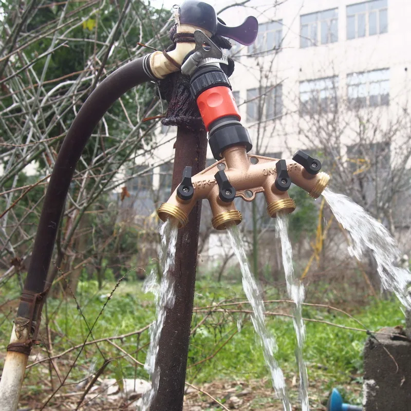 1 шт. разветвитель для садового шланга латунь 2/4 способ крана разъем 3/4