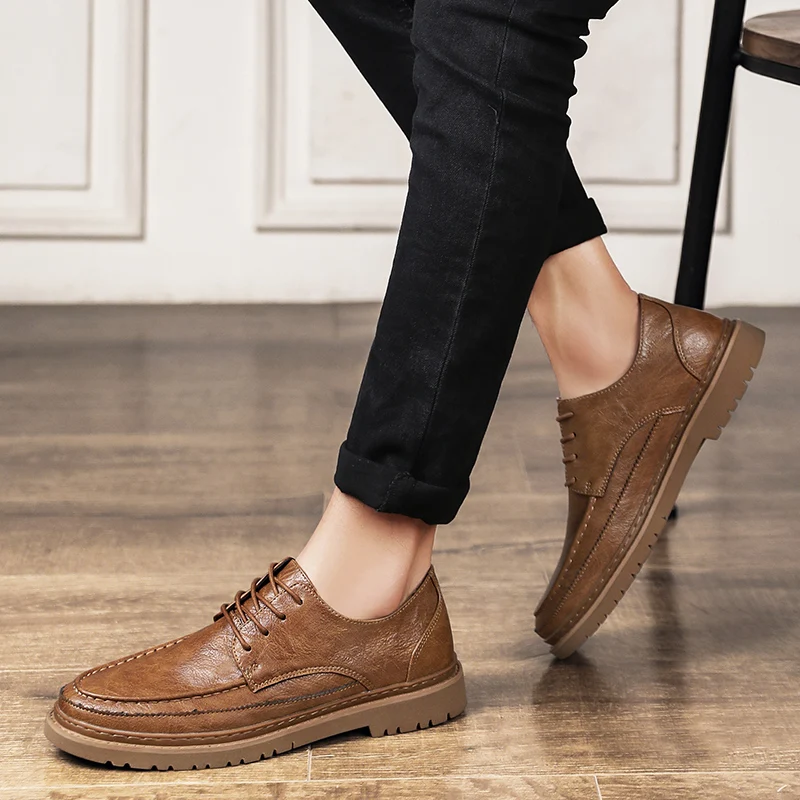 

Zapatos Hombre Casual Cuero 2020 New Men Shoes Casual Breathable Mens Hot Sale Leather Black Zapatos De Hombre Spring Casuales