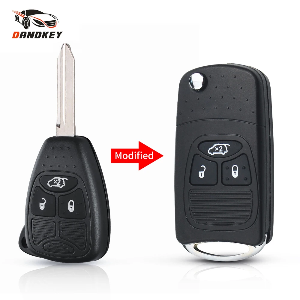 Чехол Dandkey для Chrysler 300C Sebring Jeep Compass Wrangler Dodge модифицированный с 3 кнопками
