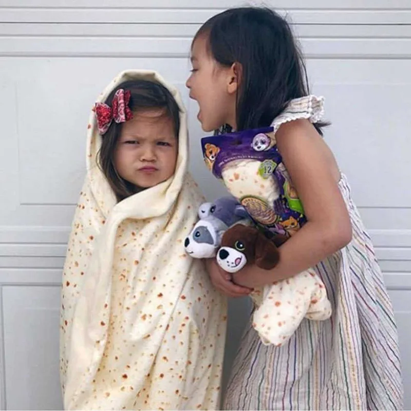 Круглое одеяло мексиканское креативное для блинов Фланелевое круглое игровой