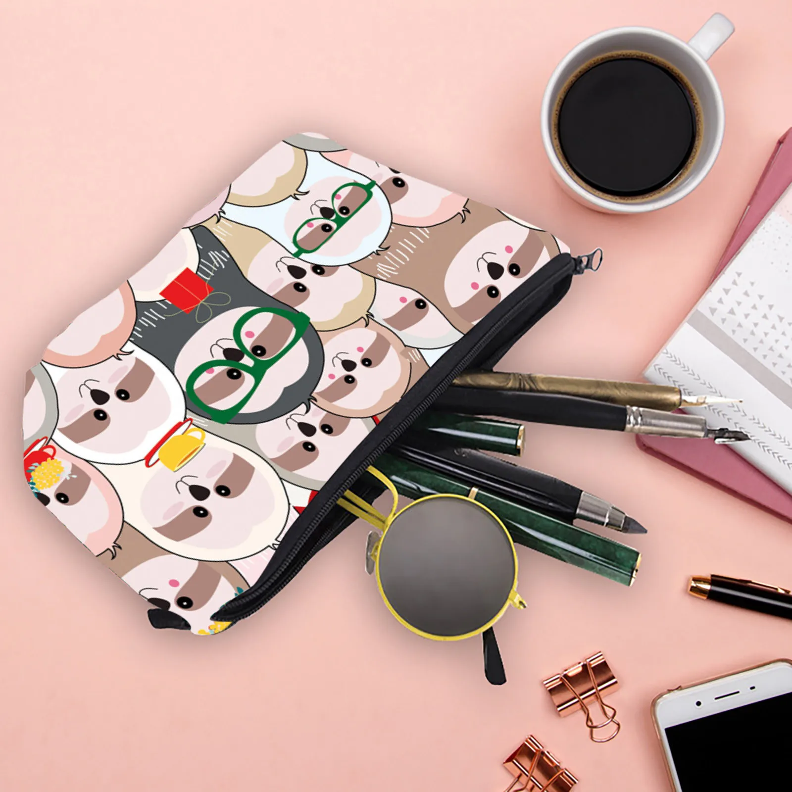 

Cosmetic Bags Women Washable Make Up Bag Wash Toiletry Bag Travel Makeup Bag Styles Portable Travel Cute Bee Printing Femme