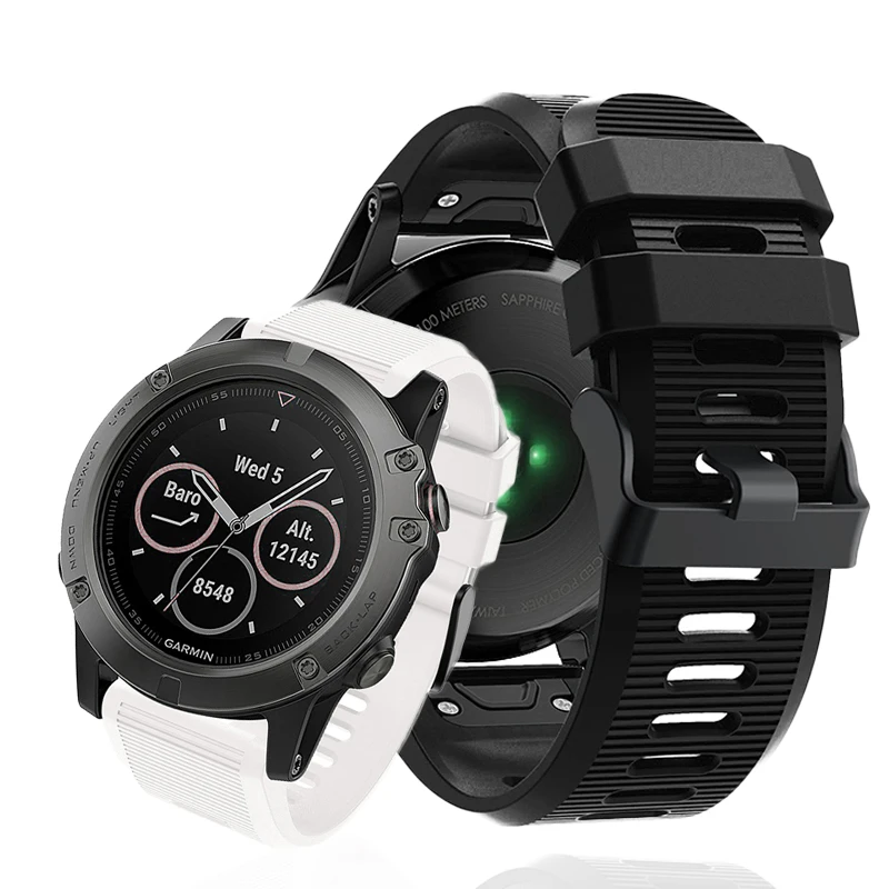 Ремешок силиконовый для наручных часов Garmin Fenix 6X pro 5X plus 3 HR | Наручные часы