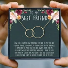 Ожерелье с подвеской для девушек, ожерелье для женщин, дружеское, двустороннее кольцо, значок знака бесконечности