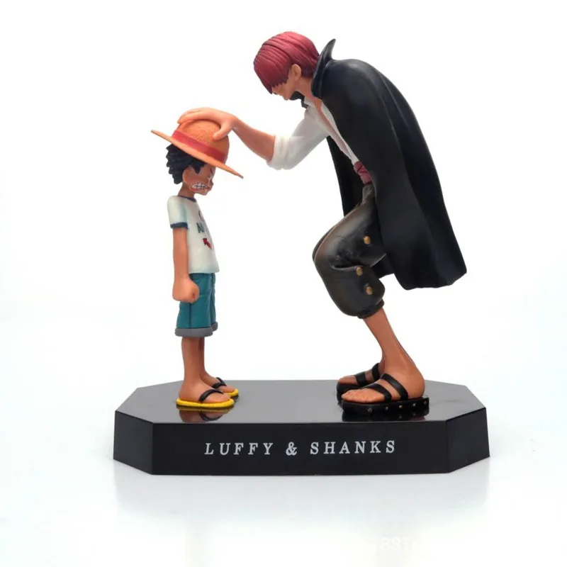 

One Piece Anime Action Figure Red-haired Shanks Touching His Head Childhood Straw Hat Luffy Scene Version Decoration Model Toy