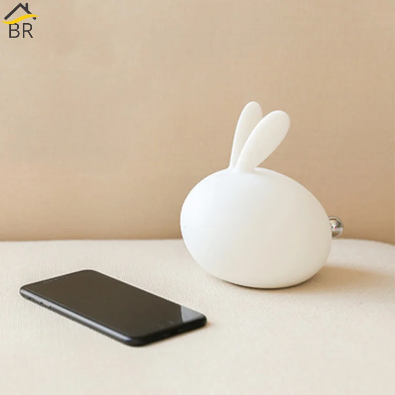BR 7 Цвет силиконовые мультфильм кролик светодиодный ночник детские для малышей