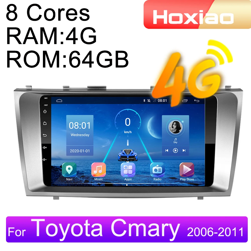 Автомагнитола 2 DIN 4G Android 9 мультимедийный видеоплеер для Toyota Camry 40 2006 2007 2008 2009 2010 2011