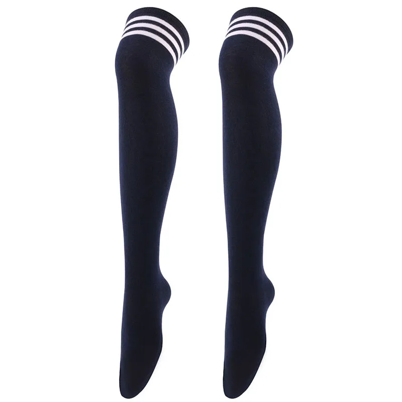 Носки женские длинные выше колена танцевальные в американском стиле полосатые