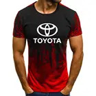 Мужская футболка с коротким рукавом и логотипом автомобиля Toyota, летняя повседневная хлопковая Футболка с градиентом, модная мужская брендовая футболка в стиле хип-хоп Харадзюку