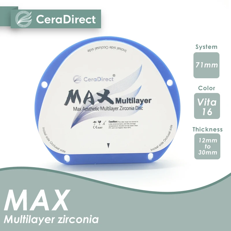 MAX многослойный Цирконий Amann 71 мм Vita 16 цветов Стоматологическая лаборатория