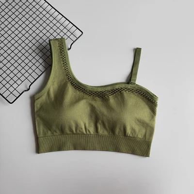 green bra Женские Штаны Для Йоги, бесшовная одежда для фитнеса, спортивная одежда, женские леггинсы для спортзала, мягкий пуш-ап спортивный бюстгальтер на бретелях, спортивный комплект, спортивный костюм - Цвет: green bra