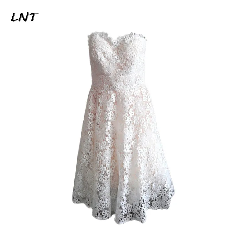 Кружевное Вечернее Платье До Колена без рукавов короткое праздничное платье для