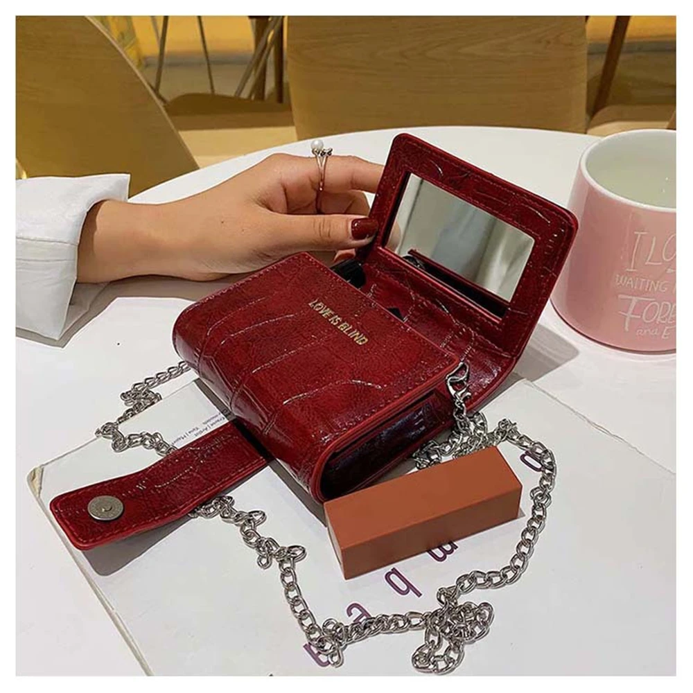 Мини кожаная женская косметичка для путешествий сумка макияжа крокодила с