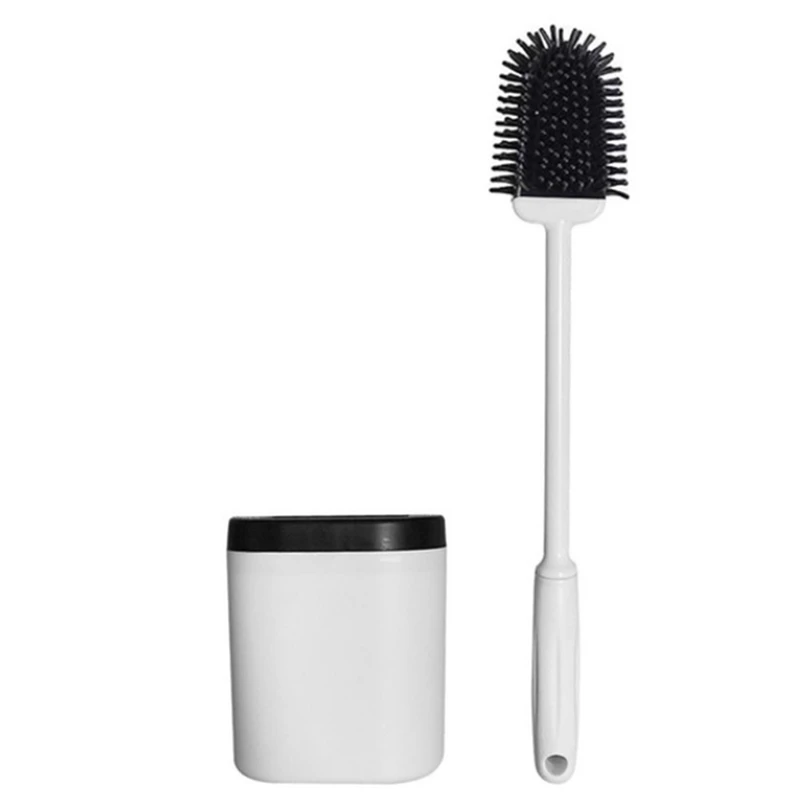 

Bristles Home with Holder Quick Drying Non Slip Silicone Toilet Brush