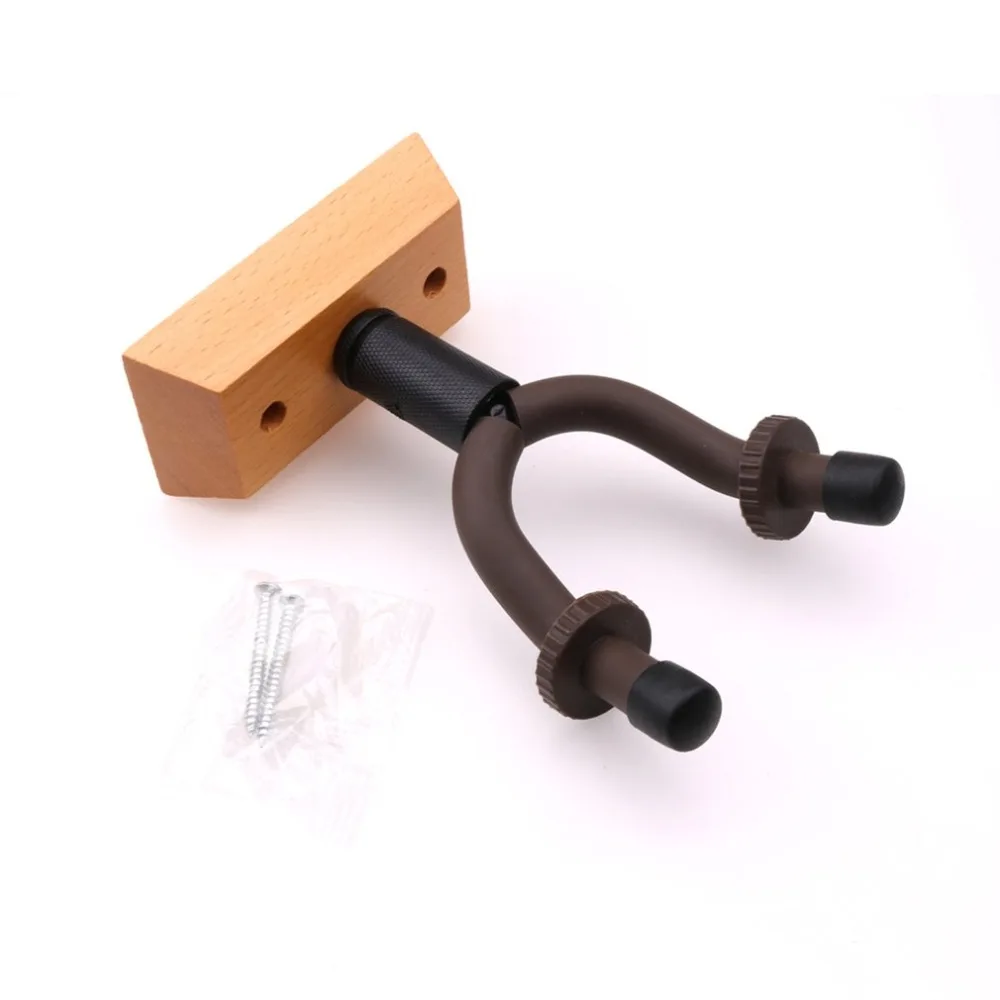

Hot Solid Wood Guitar Stand Hanger Hook Holder Wall Mount Stand Bracket Display Fits Most Guitar Bass Easy To Install+Screws