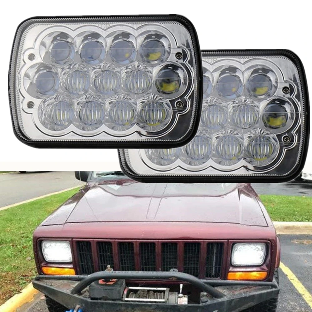 2 шт. 5D 7X6 5X7 светодиодный светодиодная фара 45 Вт для Jeep Cherokee XJ Comanche MJ Dodge Pickup Chevy H6014 H6052 H6054 6054