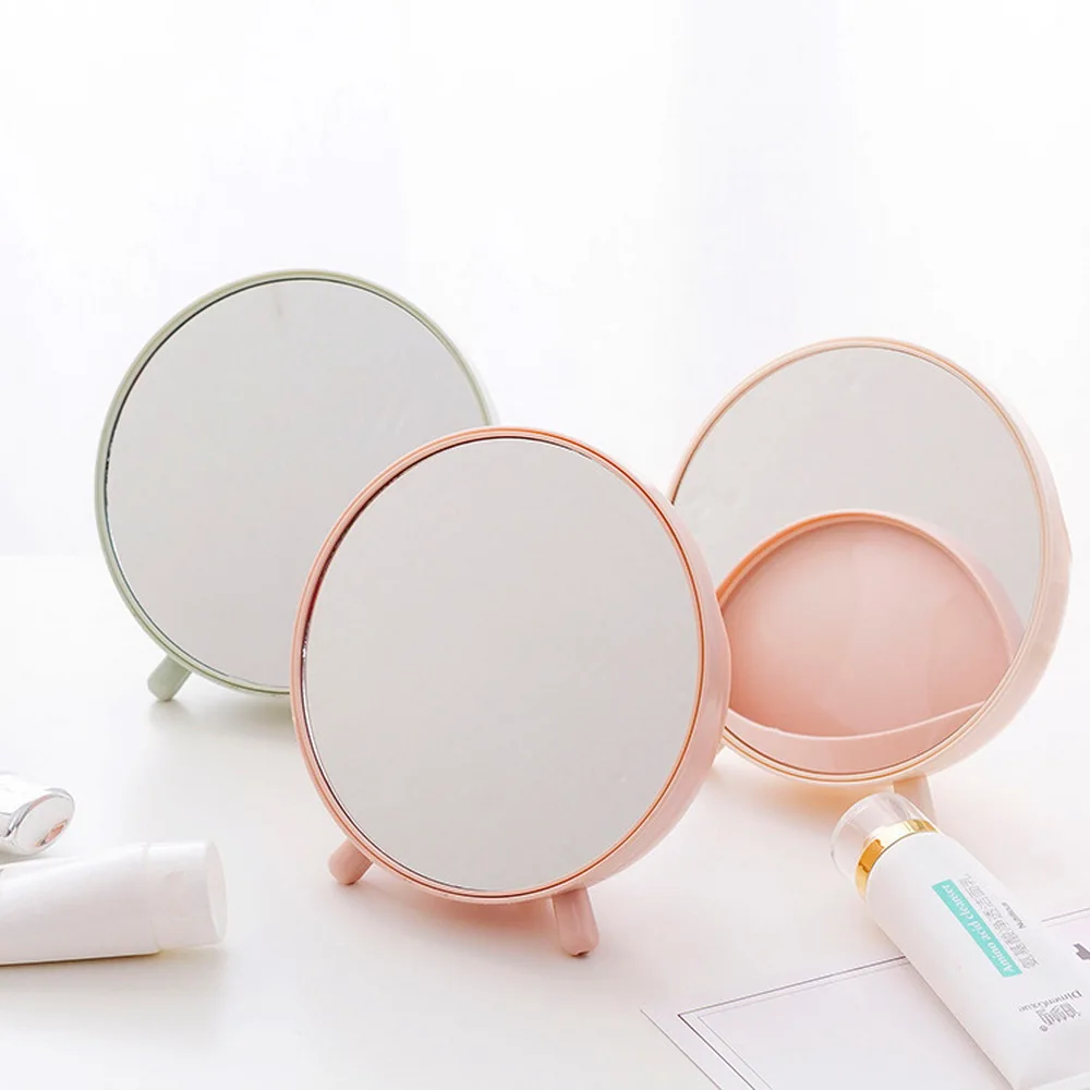 1 шт. портативное зеркало для макияжа цветной пластиковый круглый чехол