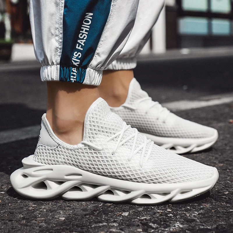 Кроссовки мужские на шнуровке модные уличные сникерсы повседневная обувь белые |