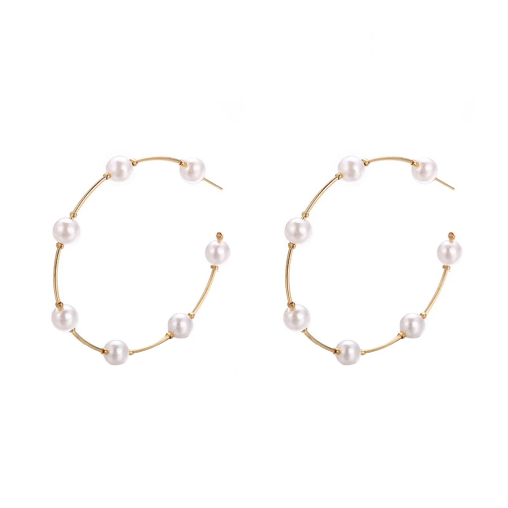2020 новые жемчужные большие круглые серьги-кольца для женщин и девушек