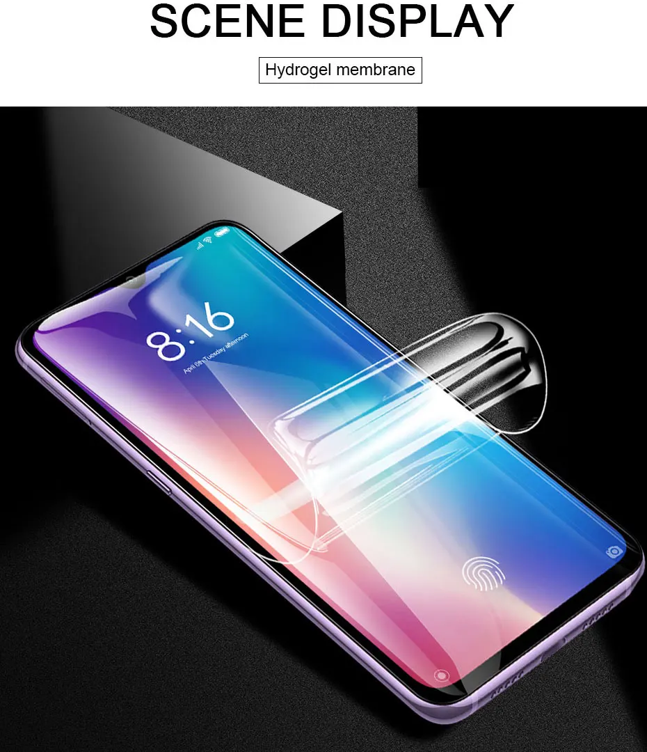 500D Защита экрана для Xiaomi Redmi Note 8 7 6 Pro 8T 7A 8A Гидрогелевая пленка для Redmi 7 7A 8 6 K20 Pro Полное покрытие стеклянная пленка