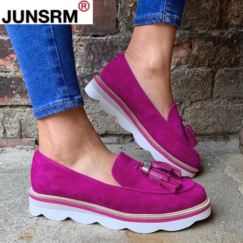 

New Fashion Leather Women Flats Shoes Female Casual Flat Loafers 5 Color Women's Shoes
