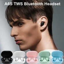 A6S TWS Bluetooth Headset Wireless 5.0 game Earphone sport in-ear With Mic charging case For Tablet Huawei Xiaomi universal