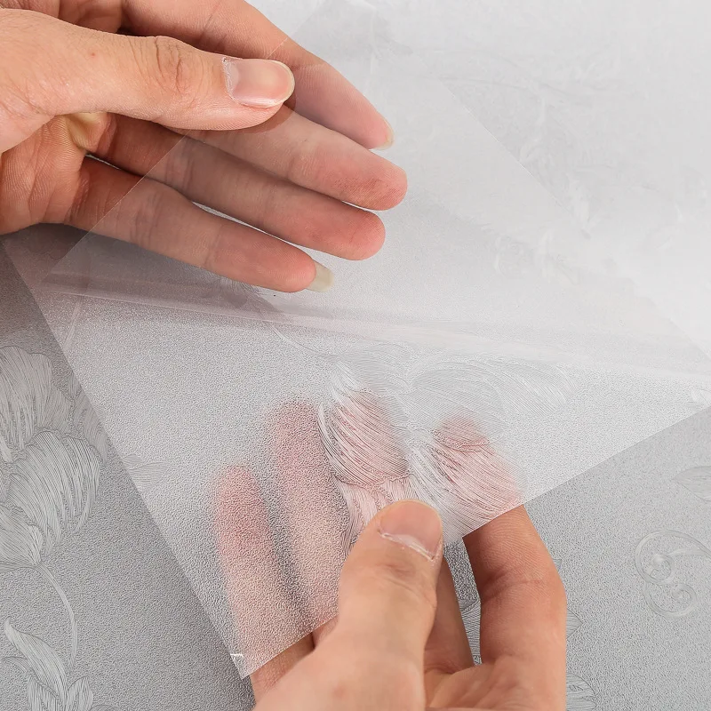 Электростатическая бесклеевая матовая стеклянная пленка с цветочным узором из