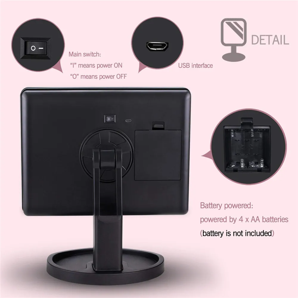 Зеркало для макияжа Tlinna профессиональный светодиодный сенсорный экран