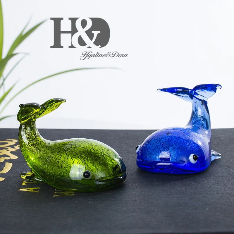Ручное изготовление H & D миниатюрная фигурка в форме Кита Liuli Animal коллекция
