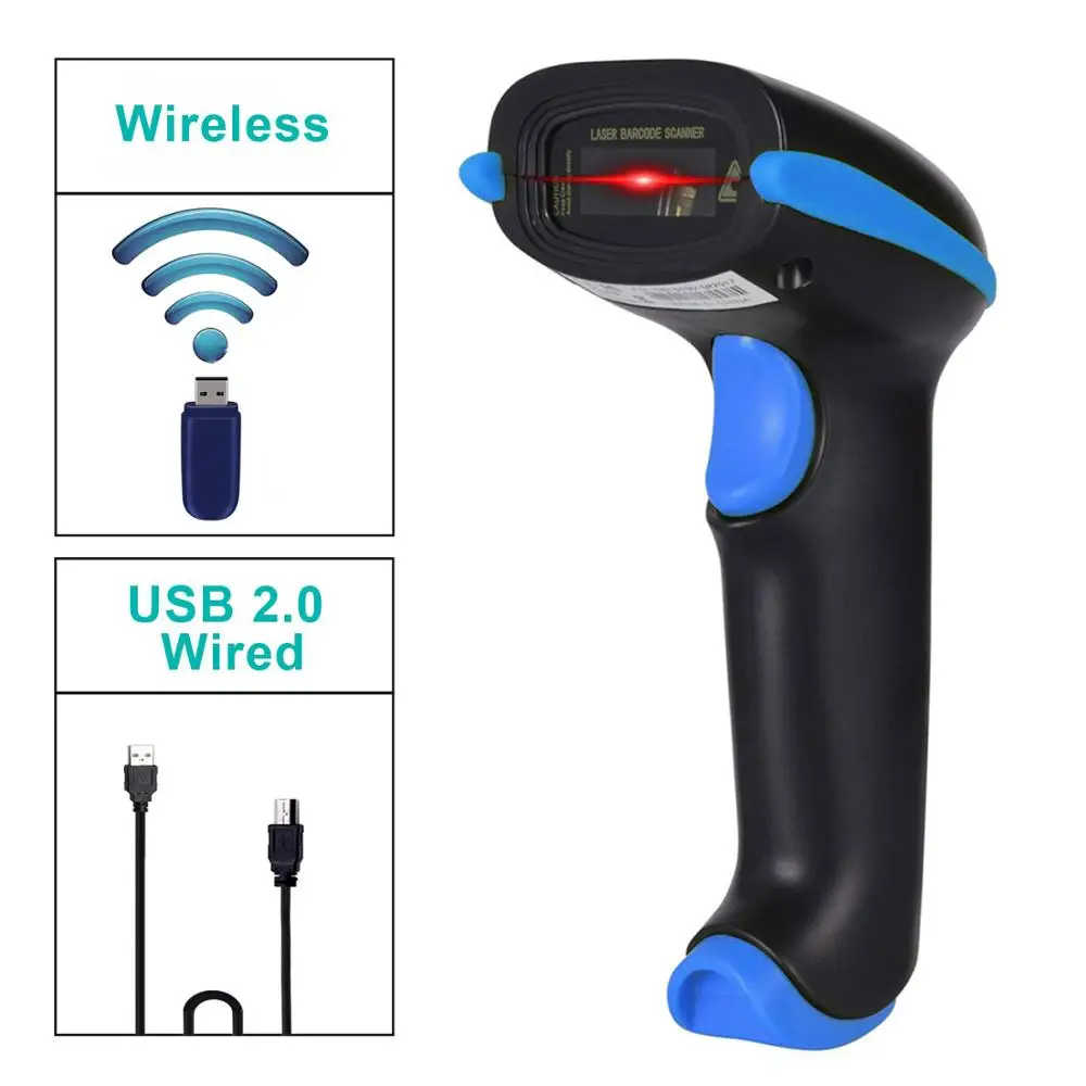 Ручной сканер штрих-кода проводной беспроводной с поддержкой автоматического