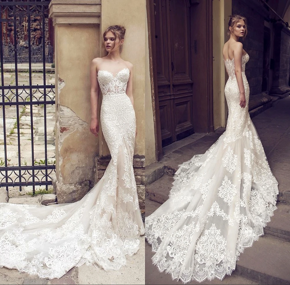 Vestido De Noiva Hot New Arrivals Long Lace Mermaid Wedding Dresses Sexy Gown Bride Robe Mariage | Свадьбы и торжества
