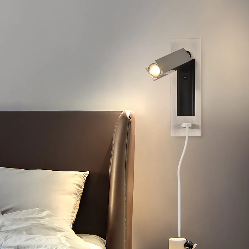 Скандинавский стиль светодиодный настенный светильник скрывали дизайн USB