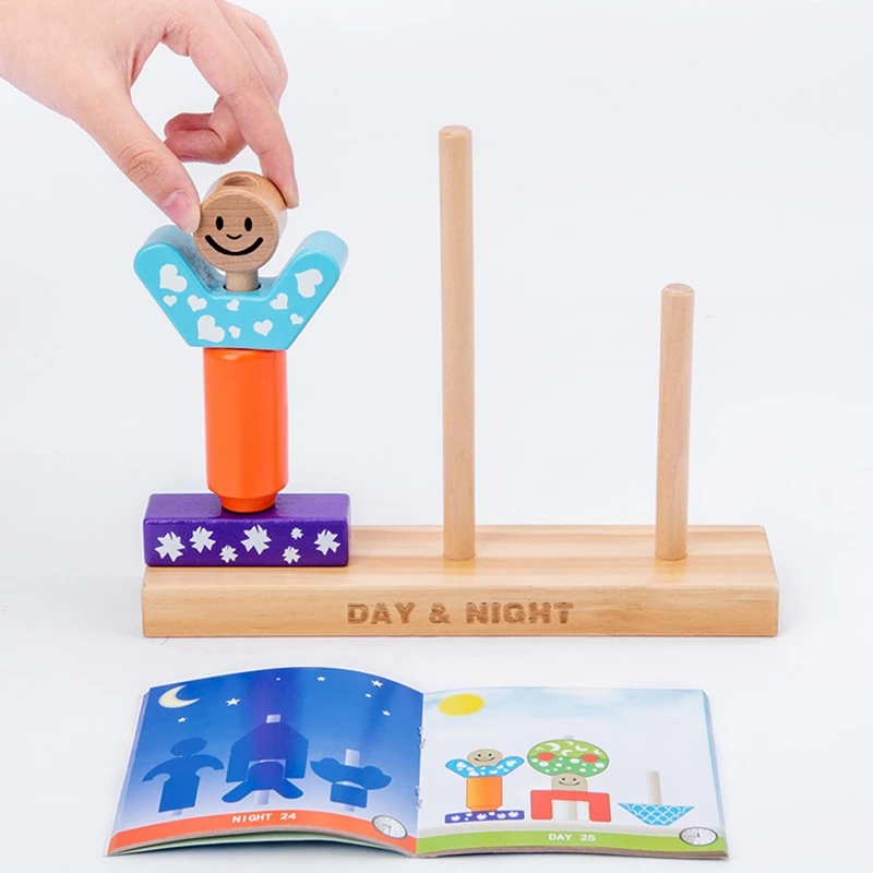 

Children's Day and Night Building Blocks Diy Stacking High Building Blocks for Kids Assembling Building Blocks Toys