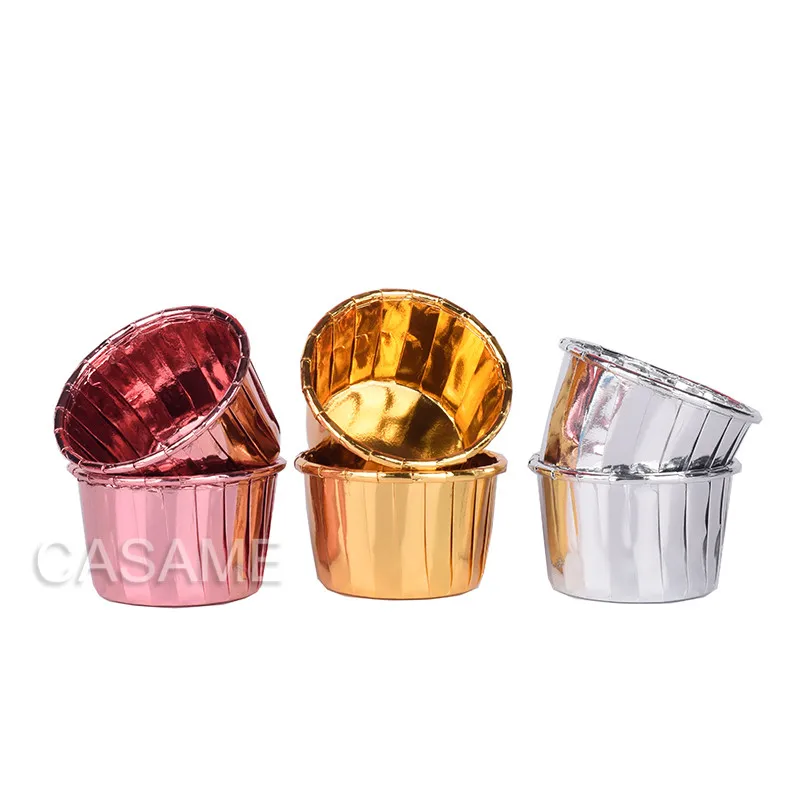 300 шт. алюминиевая фольга обертка для кекса бумага золото серебро | Дом и сад