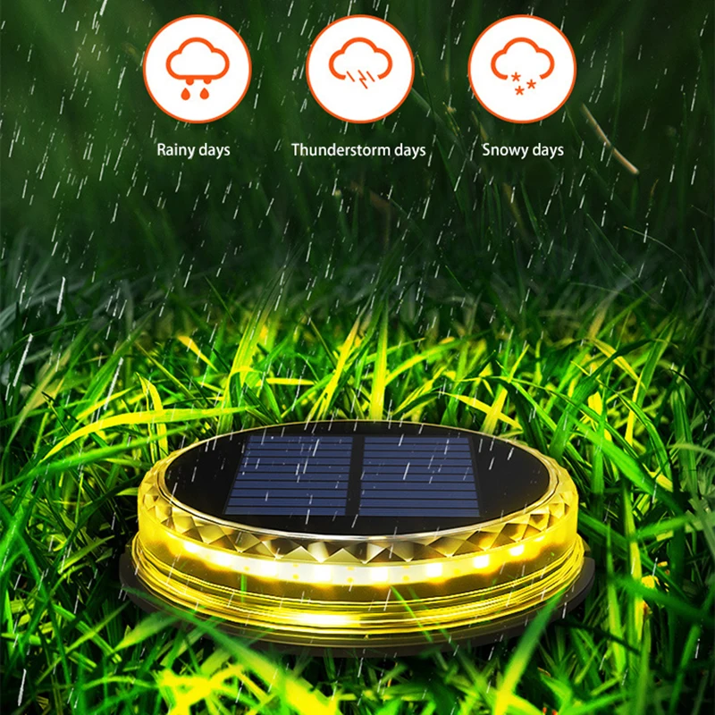 

2/4Pcs Solar Ground Lights LED Solar Garden Lights Waterproof Outdoor Solar Disk Light for Pathway Yard Walkway Patio Lawn Path