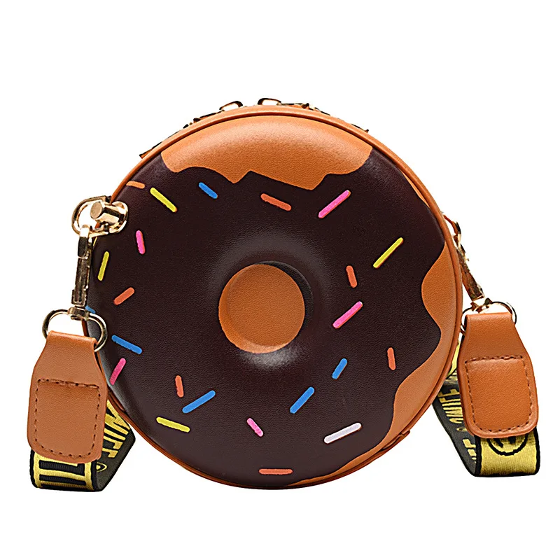 

Donuts parent-child small round bag 2022 new cute girl wide shoulder strap round children's shoulder messenger bag female