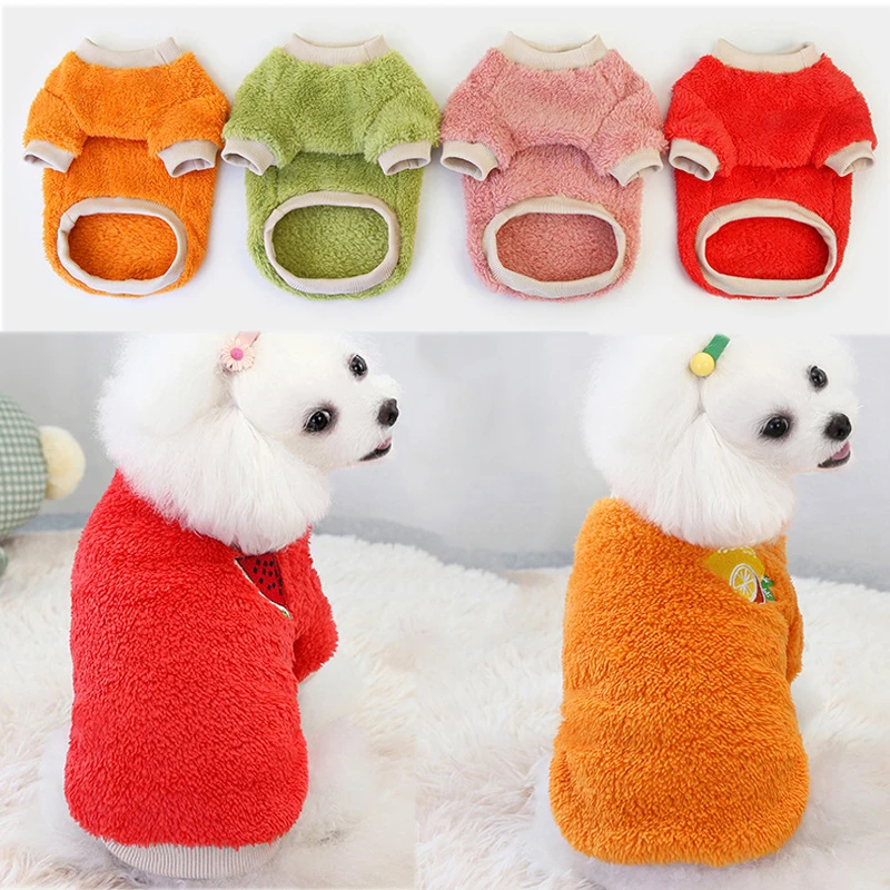 

Fleece Dog Sweater Fruit Printing Cute Pullover Dog Cat Clothing Warm Soft Warm Clothing Durable Comfortable Pet Accessory