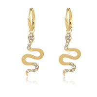 snake drop earrings stainless steel hoop earrings for woman party gifts gold silver color animal dangle earrings fashion jewelry