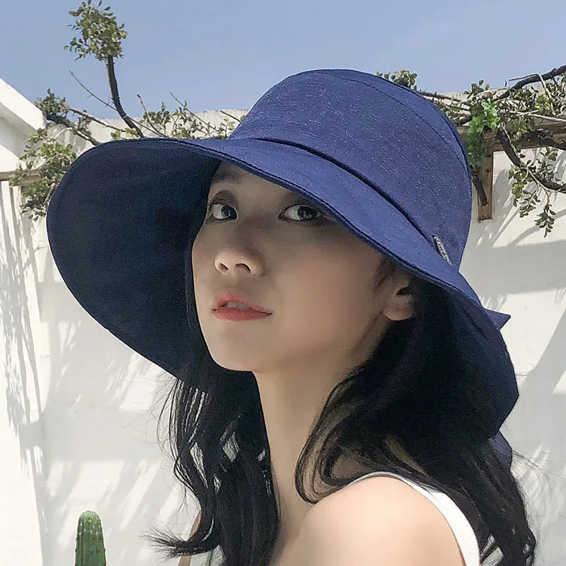 Женская соломенная шляпа с широкими полями складывающаяся однотонная пляжная от