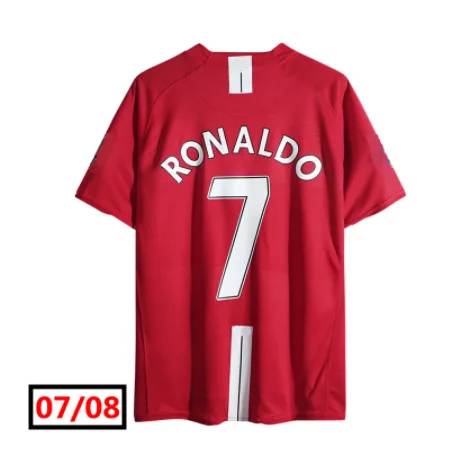 

Retro football jersey 2007/08 red long-sleeved and short-sleeved Ronaldo jersey red Team Tops football jersey
